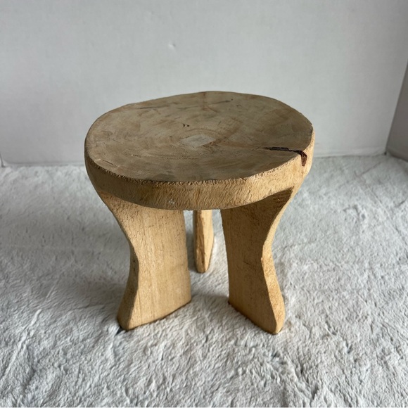 Natural Wooden Stool RUSTIC FOOTED RISER - Picture 1 of 11